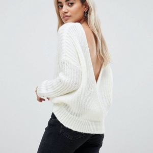 ASOS Design Tall Chunky Sweater with v back